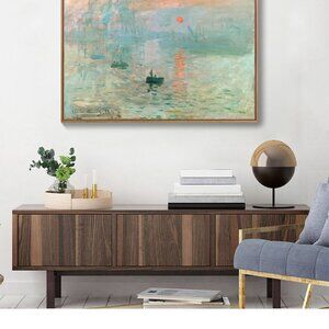 Unframed Claude Monet Impression Sunrise Painting on Canvas 16x24 inch